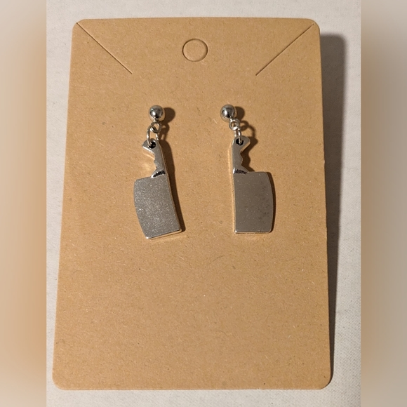 Handmade Butcher Knife Post Earrings - Picture 1 of 2